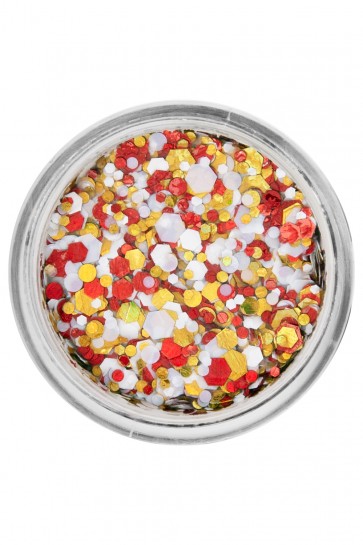 Chunky glitter creme Oeteldonk (rood/wit/geel)