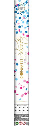 Confetti shooter gender reveal blauw