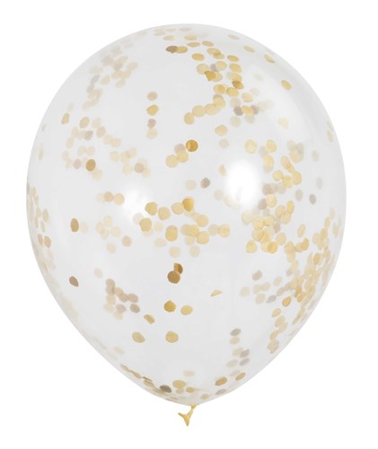 Confettiballonnen met goud confetti