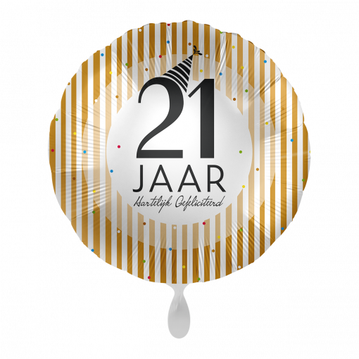 Folieballon 21 jaar goud