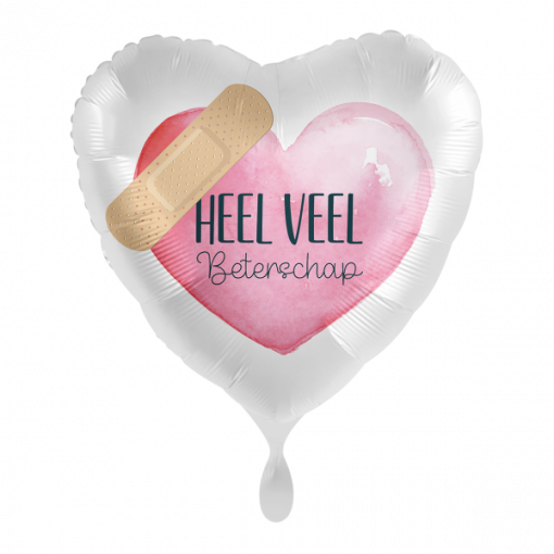 Folieballon Beterschap pleister roze