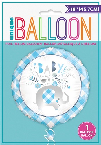 Folieballon Floral olifant blauw