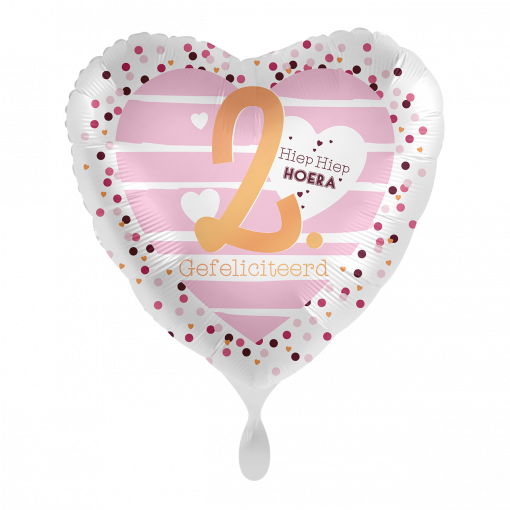 Folieballon Hiep Hiep Hoera 2 - roze