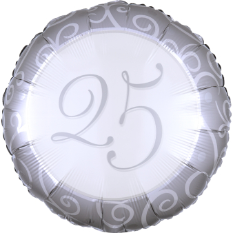Folieballon Jubileum 25jr zilver