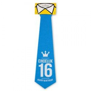 Fun Stropdas eindelijk 16 blauw