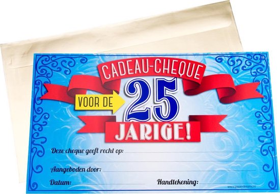 Gift Cheque - 25 jaar