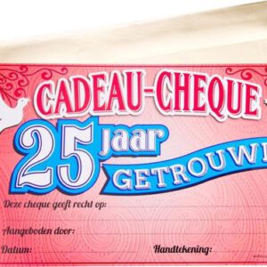 Gift Cheque - 25 jaar getrouwd