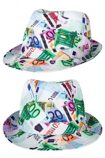Gleufhoedje met euro print