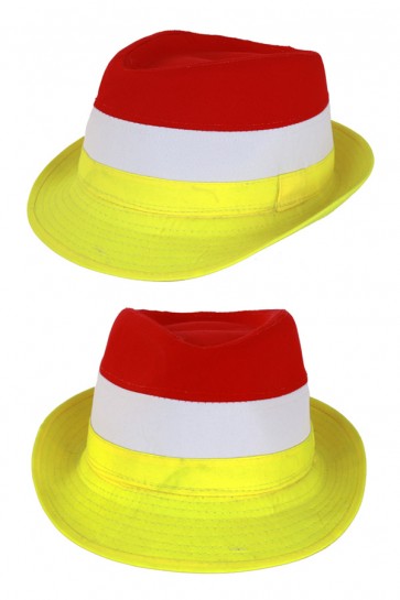 Kojak hoedje rood/wit/geel
