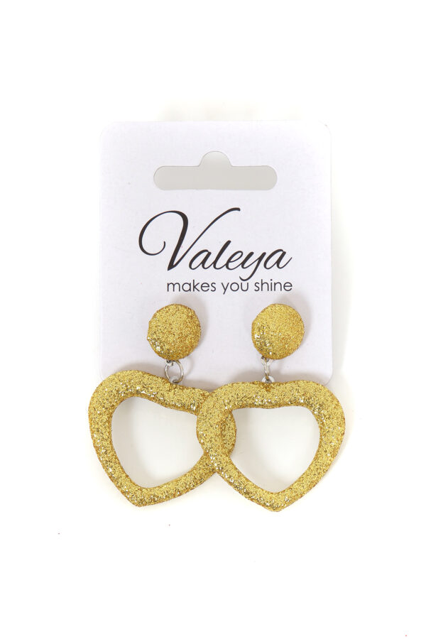 Oorbellen glitter hart goud