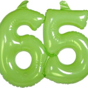 Opblaascijfer 65 Transp. Lime Green