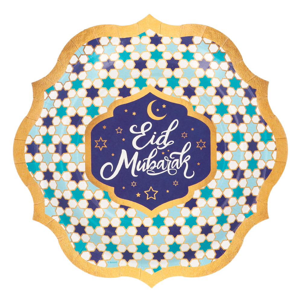 Papieren bordjes Eid Mubarak