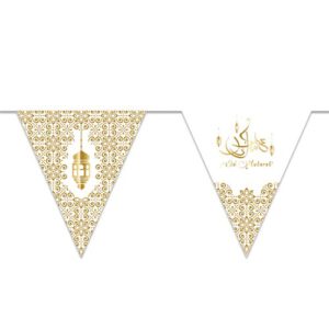 Papieren vlaggenlijn Eid Mubarak