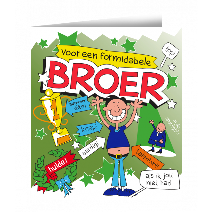 Wenskaarten - broer cartoon