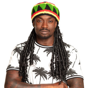 Baret met zwarte dreadlocks