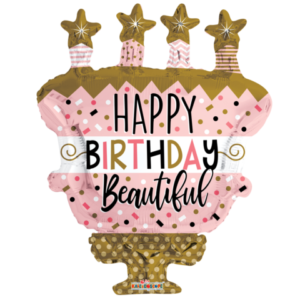 Folieballon Birthday Cake stars
