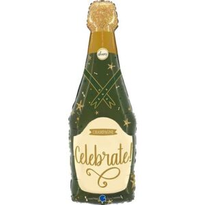 Folieballon Celebrate glitter champagnefles