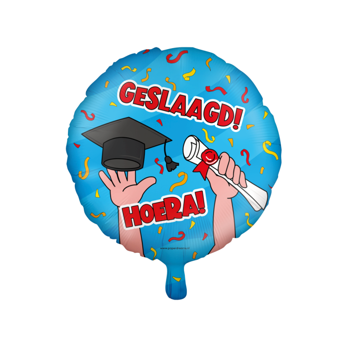 Folieballon Geslaagd cartoon
