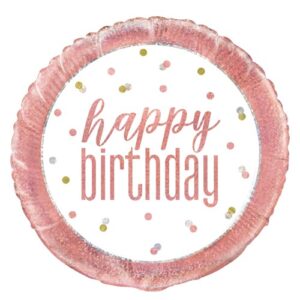 Folieballon glitz rose gold Happy Birthday