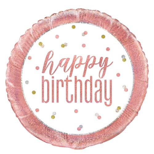 Folieballon glitz rose gold Happy Birthday