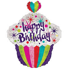 Folieballon Happy Birthday cupcake