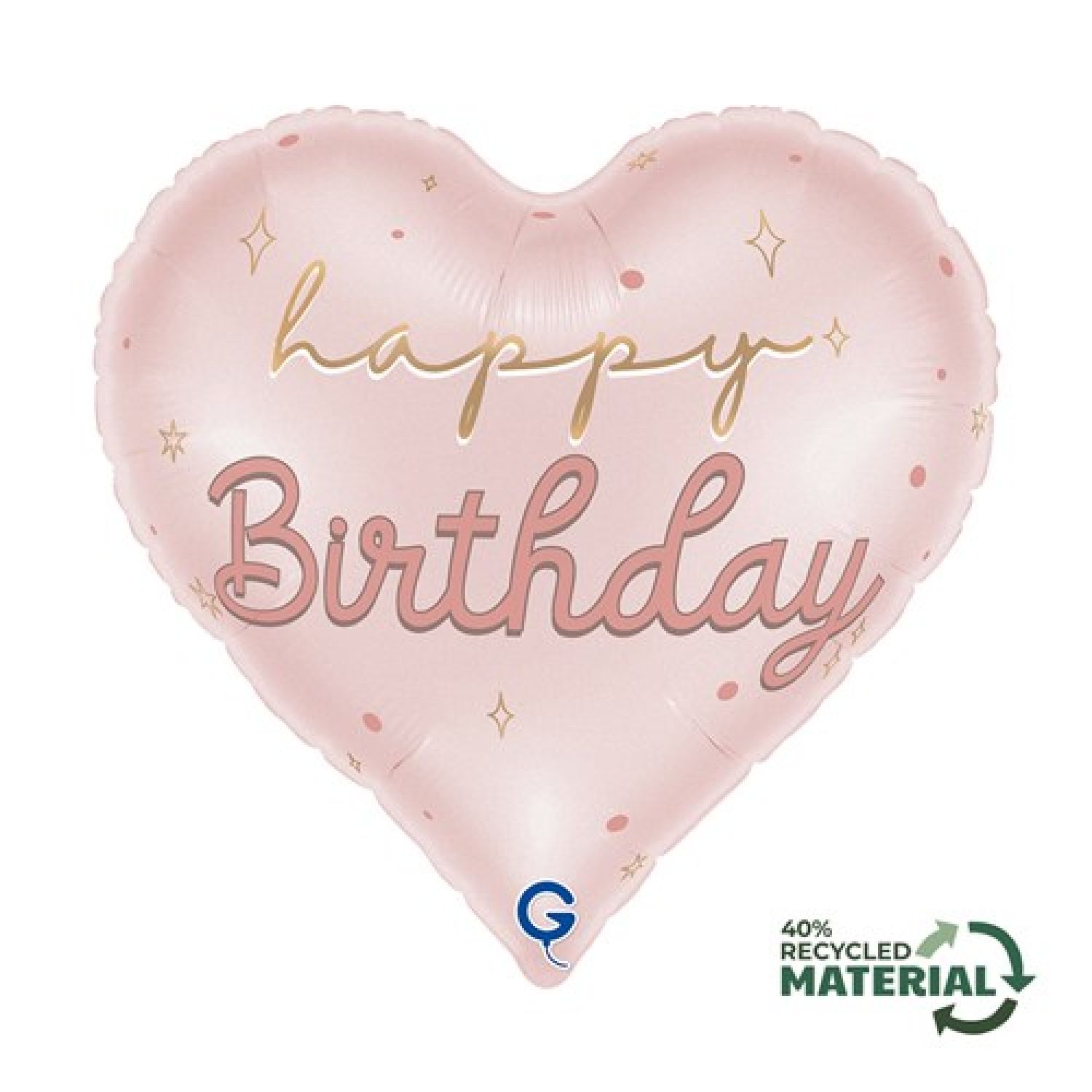 Folieballon "Happy Birthday" hart roze