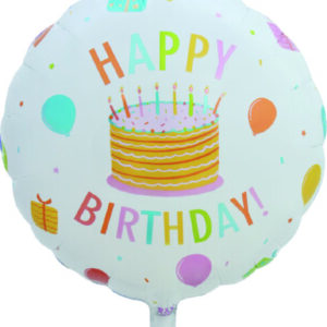 Folieballon Happy Birthday taart