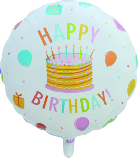 Folieballon Happy Birthday taart