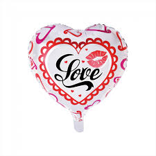 Folieballon Hart Love kus