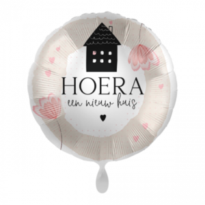 Folieballon Hoera een nieuw huis