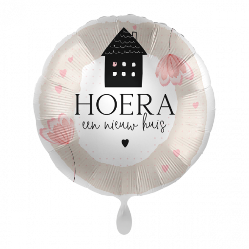 Folieballon Hoera een nieuw huis