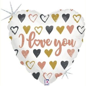 Folieballon I Love You holo glitter