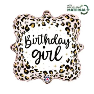 Folieballon satijn luipaard "Birthday Girl"
