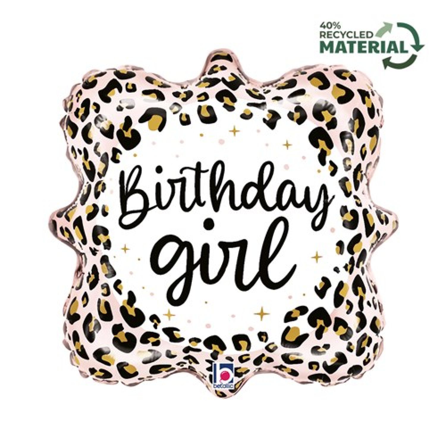 Folieballon satijn luipaard "Birthday Girl"
