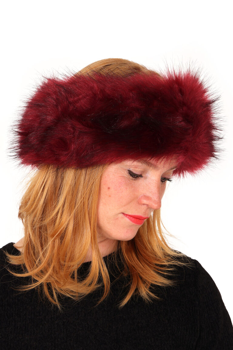 Haarband burgundy bont