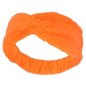 Haarband faux fur neon oranje