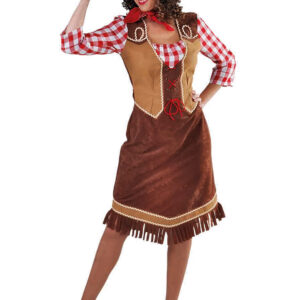 Kostuum Cowgirl met geruit hemd