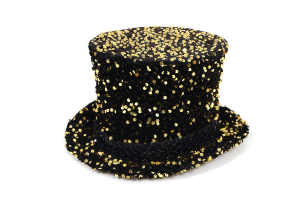 Luxe hoge hoed pailletten goud