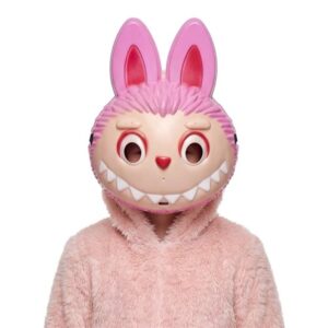 Masker pluche roze / bruin