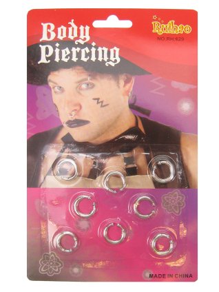 Piercings op kaart 8 stuks
