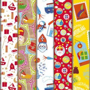 Rol inpakpapier Sinterklaas ass.