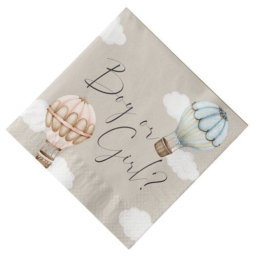 Servetten Baby balloons gender reveal