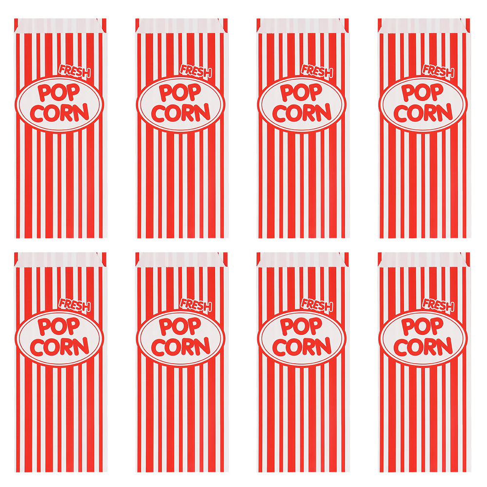 Set 8 papieren popcorn uitdeelzakjes