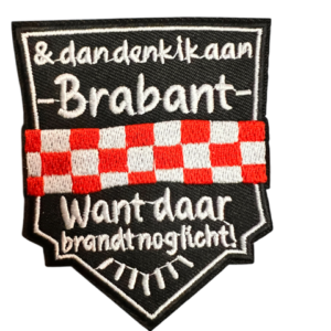 Strijkembleem Brabant daar brandt nog licht