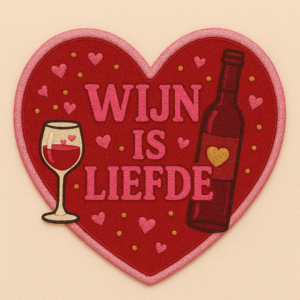 Strijkembleem Wijn is liefde