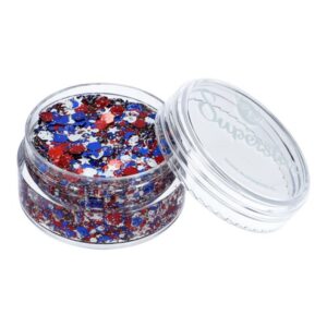 Superstar Chunky glitter creme rood/wit/blauw