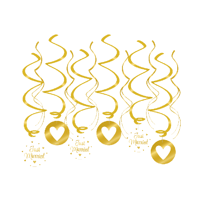 Swirl decoratiion Just Married