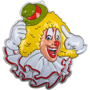 Wanddeco Clown groene hoed