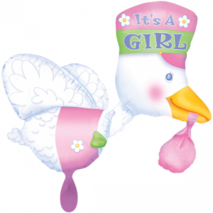 XL Folieballon Ooievaar It's a Girl